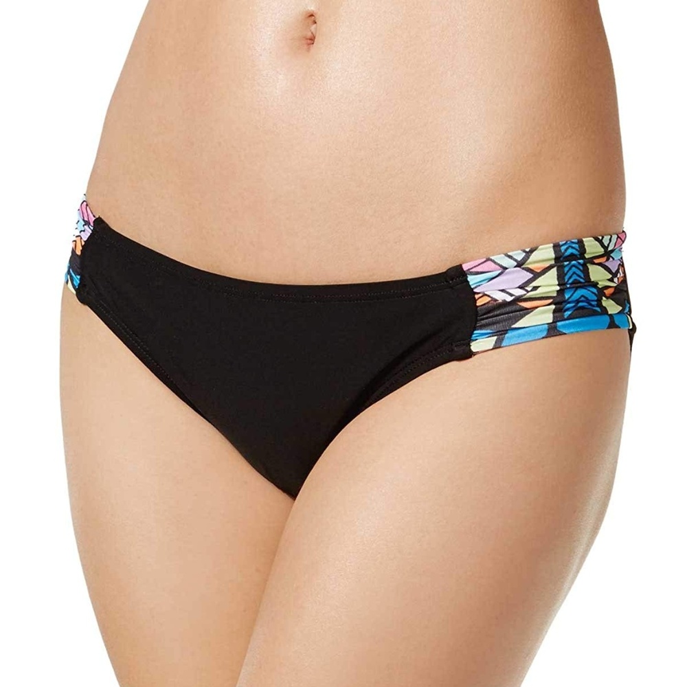 Bikini Nation Geometric Print Colorblock Swim Bottom NWT